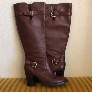 Michael Kors Brown Leather Knee High Boots